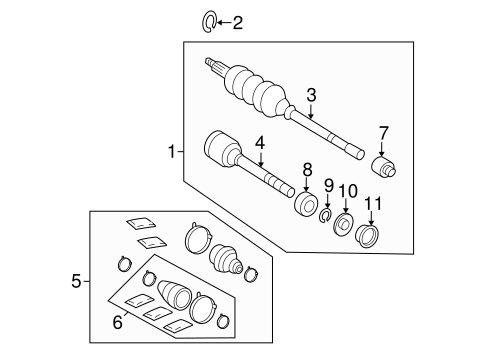 FRONT SUSPENSION/DRIVE AXLES for 2004 Toyota Solara #1