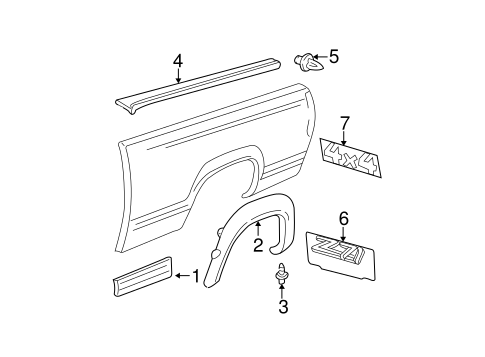 Silverado 2500 HD EXTERIOR TRIM - PICK UP BOX 2 3 4 5 6
