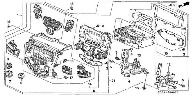 ELECTRICAL / EXHAUST / HEATER / FUEL/CENTER MODULE (ALPINE) (EXCEPT AUTO A/C) for 2006 Honda ACCORD SEDAN #1