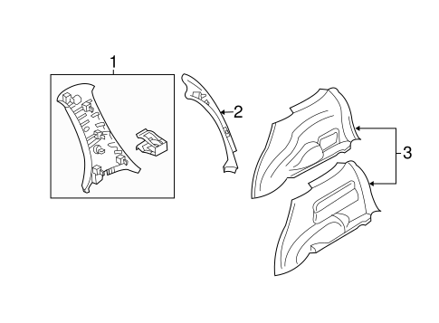 Body/Interior Trim - Quarter Panels for 2006 Ford Escape #1