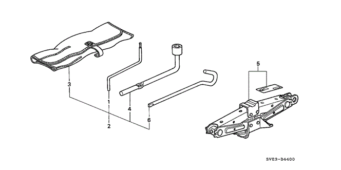 INTERIOR / BUMPER/TOOLS - JACK for 1996 Honda ACCORD COUPE #1