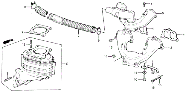 ENGINE/EXHAUST MANIFOLD (STD) for 1984 Honda CIVIC HATCHBACK #1
