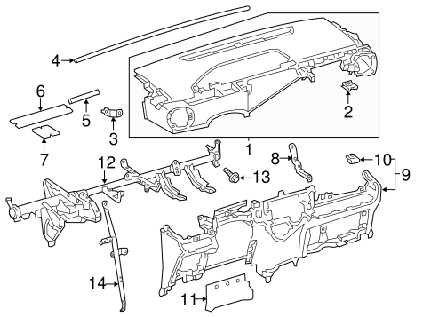 BODY/INSTRUMENT PANEL for 2014 Toyota Prius C #1