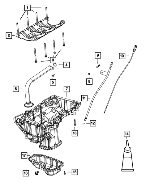 Engine Oiling, Oil Pan and Indicator (Dipstick) for 2016 Jeep Grand Cherokee #0