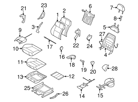 Astra DRIVER SEAT COMPONENTS