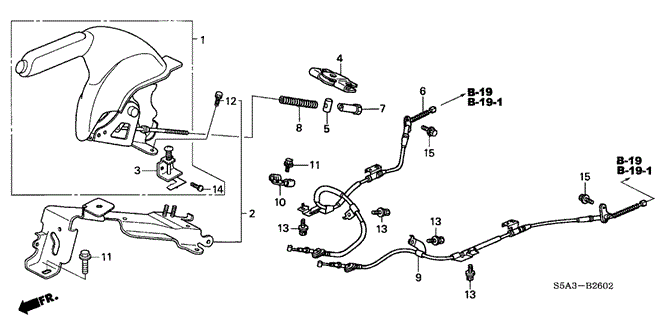 Chassis/Parking Brake (2) for 2003 Honda CIVIC COUPE #1