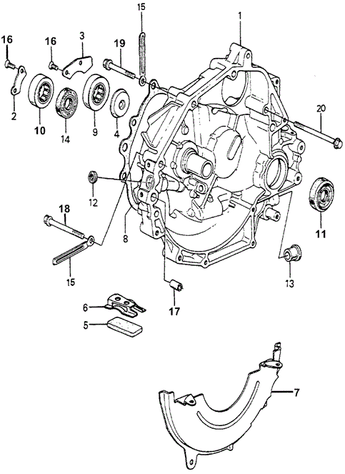 TRANSMISSION - MANUAL/MT CLUTCH HOUSING for 1982 Honda ACCORD HATCHBACK #1