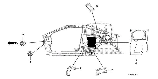 INTERIOR / BUMPER/GROMMET (SIDE) for 2010 Honda CIVIC COUPE #1