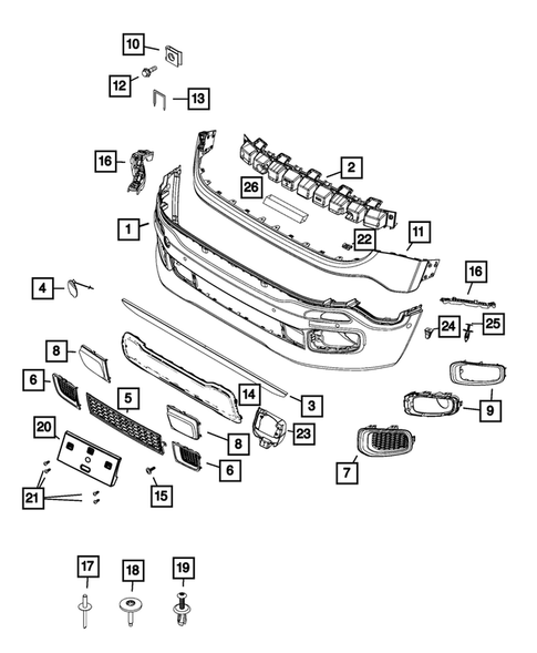 Front Bumper and Fascia for 2015 Jeep Renegade #0