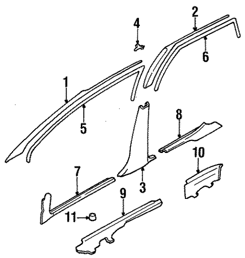 Interior Trim - Pillars for 1995 Subaru Legacy #0