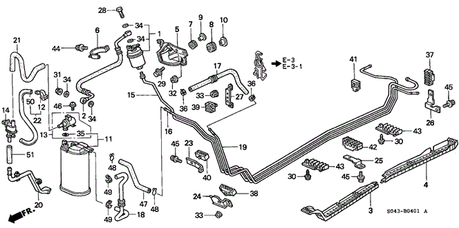 ELECTRICAL / EXHAUST / HEATER / FUEL/FUEL PIPE (2) for 1997 Honda CIVIC SEDAN #1