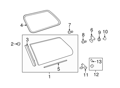 BODY/GLASS - SIDE PANEL for 2012 Toyota Sienna #1