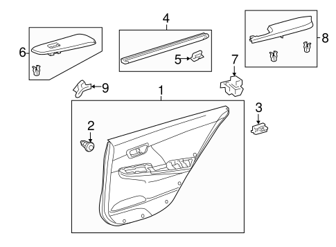 BODY/INTERIOR TRIM - REAR DOOR for 2012 Toyota Camry #1