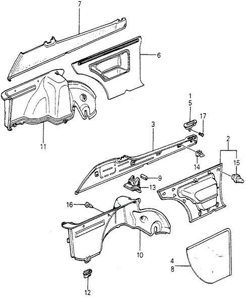 INTERIOR / BUMPER/INTERIOR LINING(3DOOR) for 1980 Honda ACCORD HATCHBACK #1
