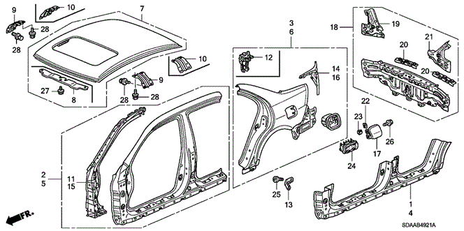 BODY / AIR CONDITIONING/OUTER PANEL - REAR PANEL (OLD STYLE PANEL) for 2007 Honda ACCORD SEDAN #1