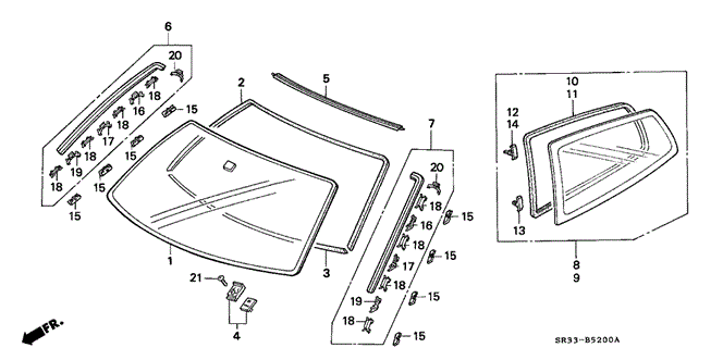 BODY / AIR CONDITIONING/FRONT WINDSHIELD for 1992 Honda CIVIC HATCHBACK #1