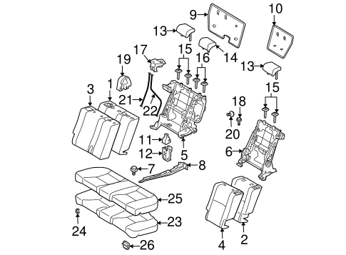 BODY/REAR SEAT COMPONENTS for 2008 Scion tC #1