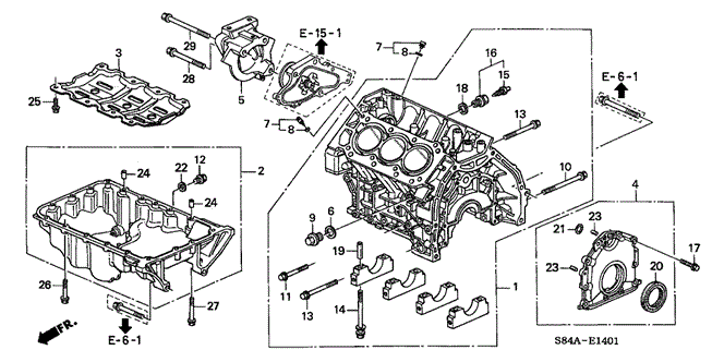 ENGINE/CYLINDER BLOCK - OIL PAN (V6) for 2002 Honda ACCORD SEDAN #1