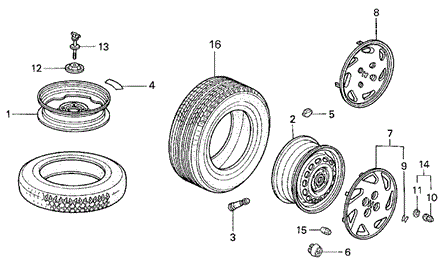 CHASSIS/WHEEL DISK for 1993 Honda CIVIC COUPE #1