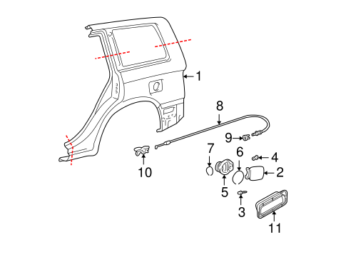 BODY/QUARTER PANEL & COMPONENTS for 2001 Toyota Highlander #1