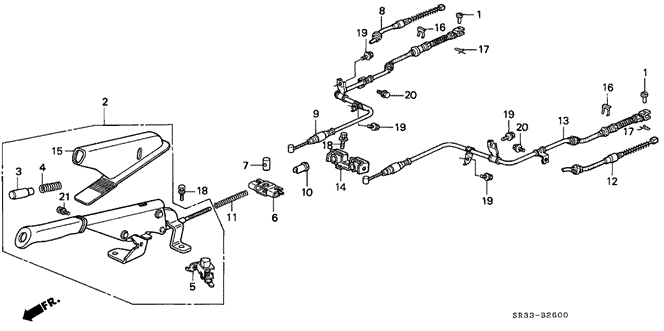 CHASSIS/PARKING BRAKE for 1992 Honda CIVIC HATCHBACK #1