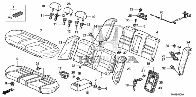 Rear Seat for 2008 Honda Accord #0