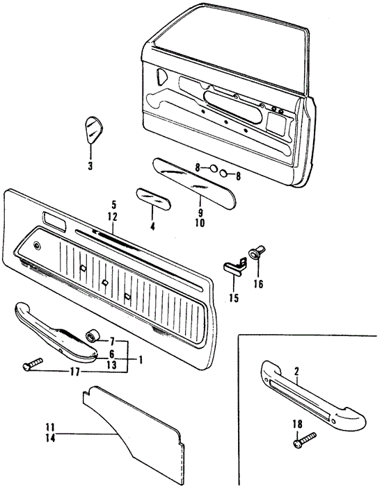 INTERIOR / BUMPER/DOOR TRIM for 1973 Honda CIVIC 1200 COUPE #1