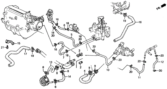 1991 Honda ACCORD COUPE LX HOSE A, WATER INLET - (79721SM1010) 1991 Honda ACCORD COUPE LX HOSE A, WATER INLET - (79721SM1010)