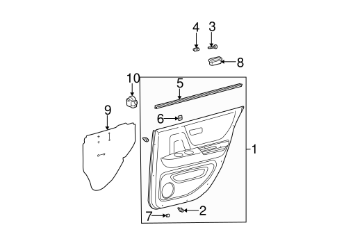 BODY/INTERIOR TRIM - REAR DOOR for 2005 Toyota Highlander #1
