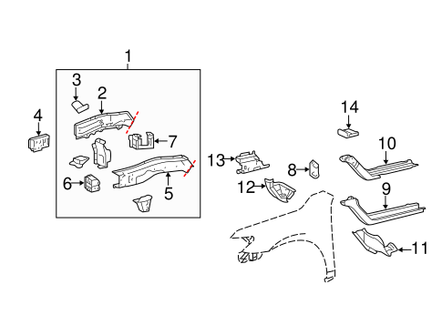 BODY/STRUCTURAL COMPONENTS & RAILS for 2011 Toyota Camry #1
