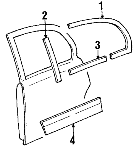 Town Car EXTERIOR TRIM - REAR DOOR