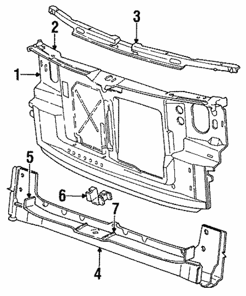 Radiator Support for 1991 Chrysler Town & Country #0
