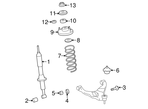 FRONT SUSPENSION/STRUTS & COMPONENTS for 2013 Toyota FJ Cruiser #1