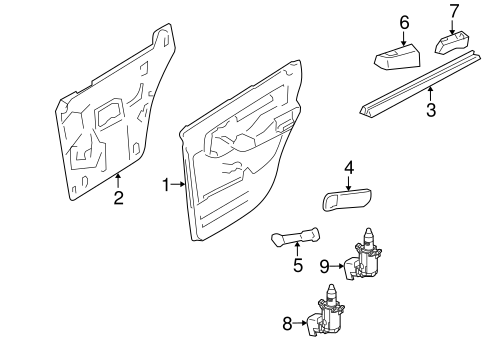 Interior Trim - Rear Door for 2009 Ford Explorer #0
