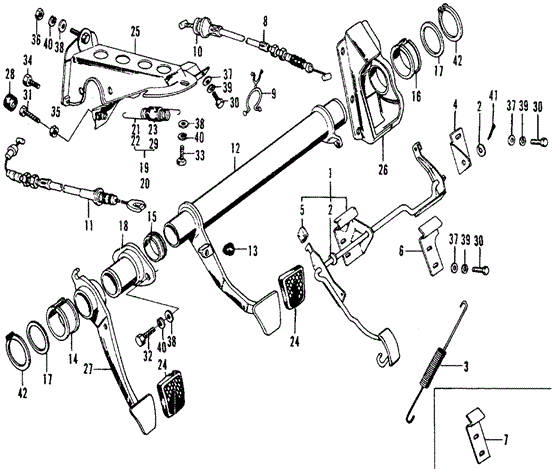 CHASSIS/MT PEDAL for 1975 Honda CIVIC 1200 HATCHBACK #1