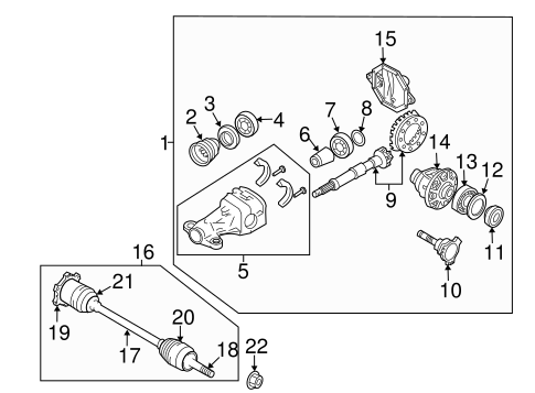 Rear Suspension/Axle & Differential for 2014 Nissan 370Z #1
