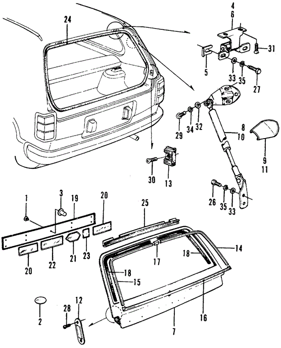 BODY / AIR CONDITIONING/TAILGATE 3DR for 1975 Honda CIVIC 1200 HATCHBACK #1
