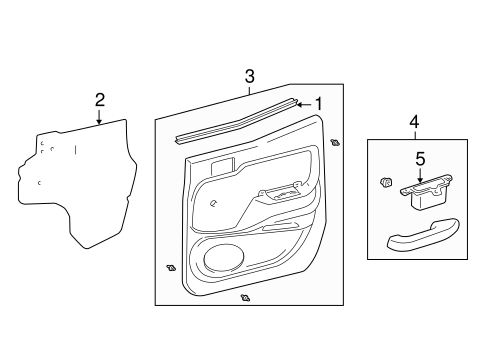 BODY/INTERIOR TRIM - REAR DOOR for 2002 Toyota Tacoma #2