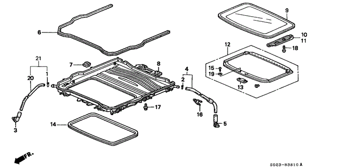 INTERIOR / BUMPER/SLIDING ROOF for 2000 Honda CIVIC COUPE #1