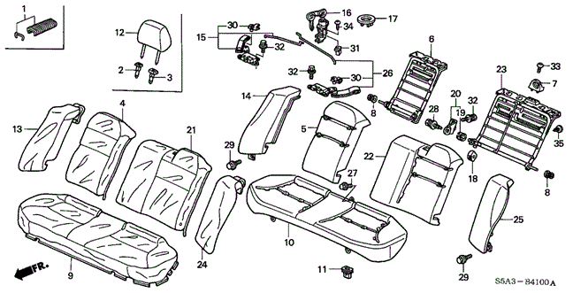 Interior/Bumper/Rear Seat for 2003 Honda CIVIC SEDAN #1