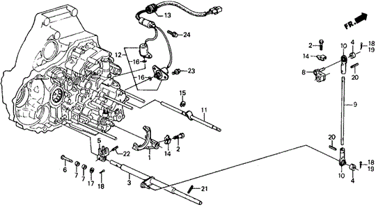 TRANSMISSION - AUTOMATIC/AT CHANGE ROD 4WD for 1991 Honda CIVIC 5-DOOR #1