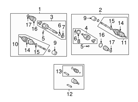 FRONT SUSPENSION/DRIVE AXLES for 2005 Toyota Highlander #1