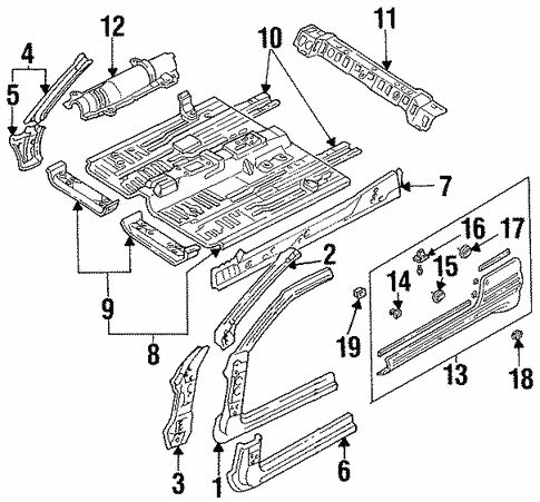 Floor for 1993 Ford Probe #0
