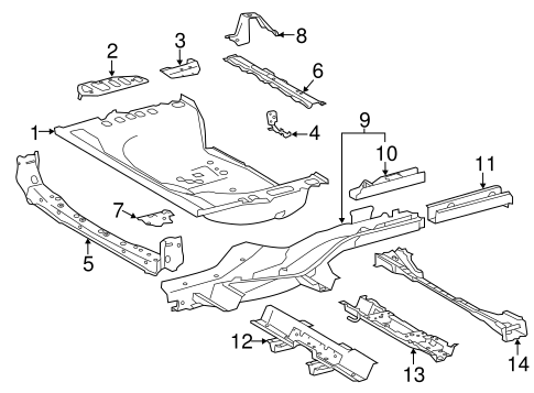 BODY/REAR FLOOR & RAILS for 2016 Toyota RAV4 #1