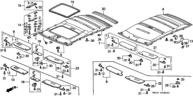 INTERIOR / BUMPER/HEADLINER TRIM for 1992 Honda CIVIC HATCHBACK #1