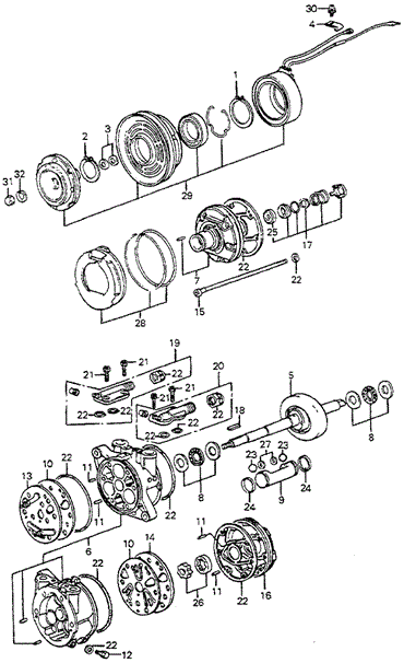 Body/Air Conditioning/A/C Compressor Component (Denso) for 1982 Honda ACCORD HATCHBACK #1