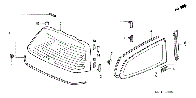 BODY / AIR CONDITIONING/REAR WINDSHIELD - QUARTER WINDOWS for 2003 Honda CIVIC HATCHBACK #1