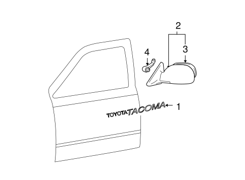 BODY/OUTSIDE MIRRORS for 1996 Toyota Tacoma #1