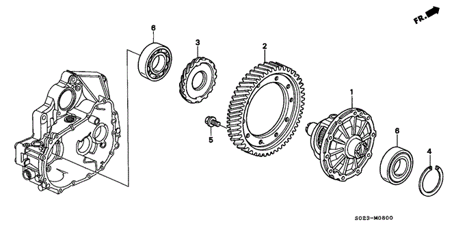 TRANSMISSION - MANUAL/MT DIFFERENTIAL GEAR (SOHC) for 1996 Honda CIVIC COUPE #1