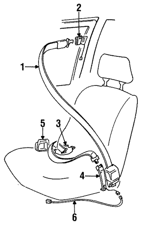 Front Seat Belts for 1990 Hyundai Excel #0
